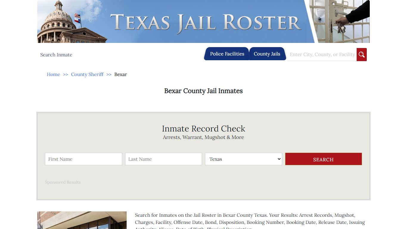 Bexar County Jail Inmates | Jail Roster Search